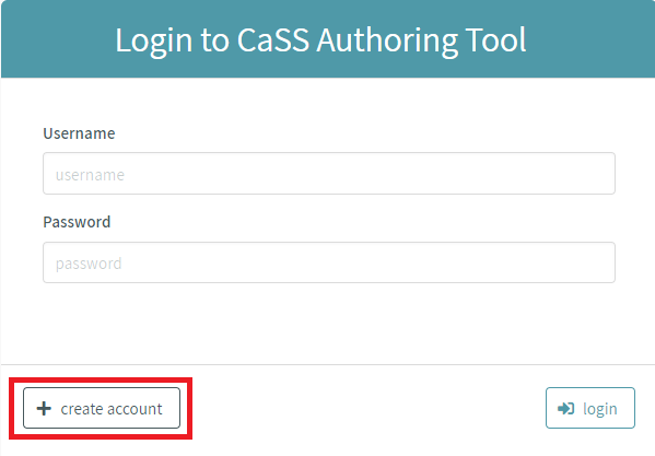 CAT Login - Create Account Button