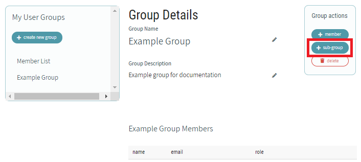 Create new sub-group