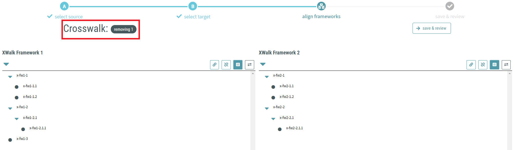 CAT Crosswalk Frameworks - Alignment Change Tally