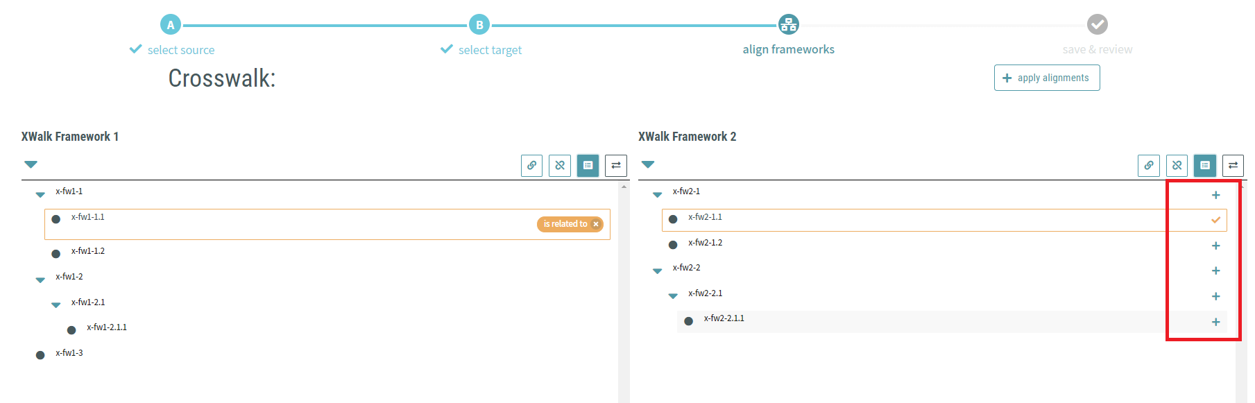 CAT Crosswalk Frameworks - Target Competency Selection